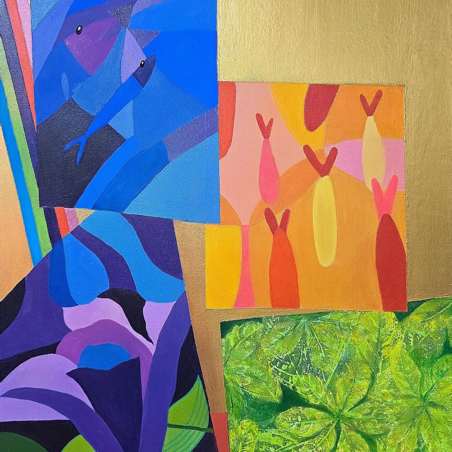 Abstract Nature: Fish, Flowers, and Leaves