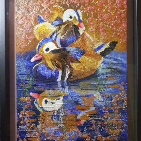 Pretty Mandarin Ducks
