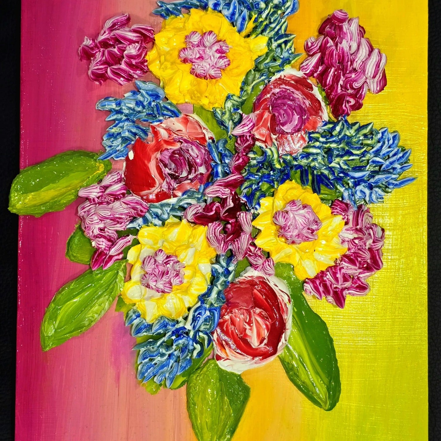 3D Textured Floral Art