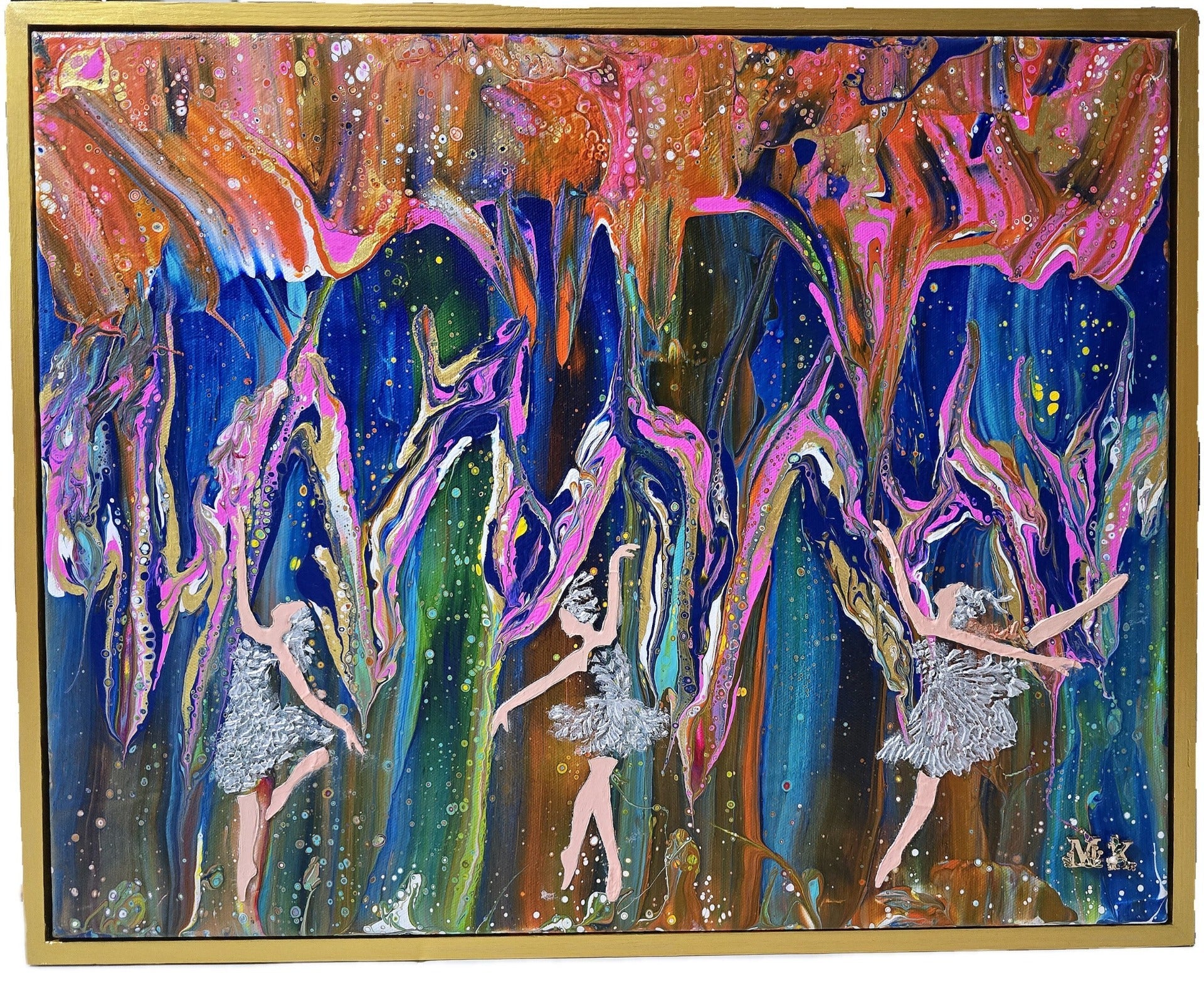 Joyful Dance of Three Ballerinas