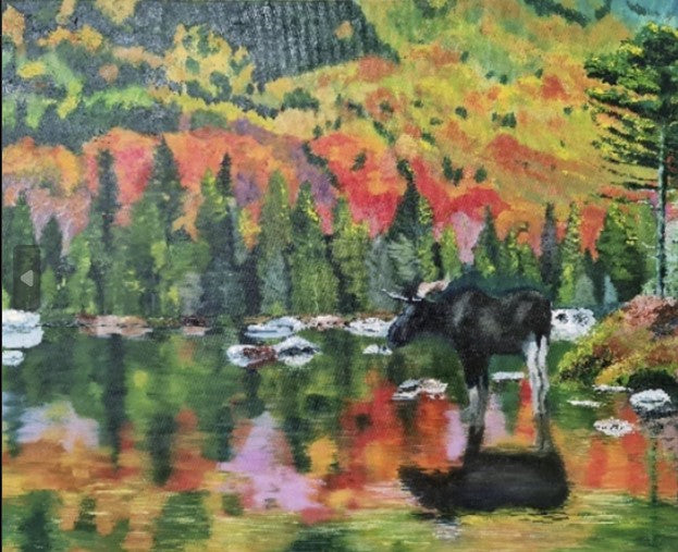 Moose in Autumn Reflections