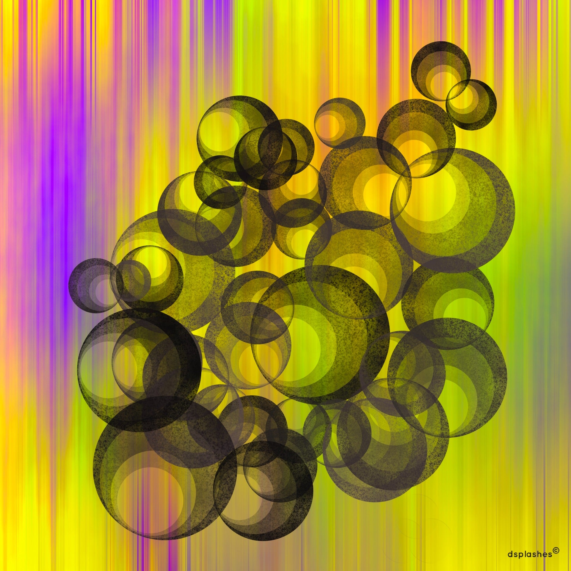 Neon Lines with Bubbles