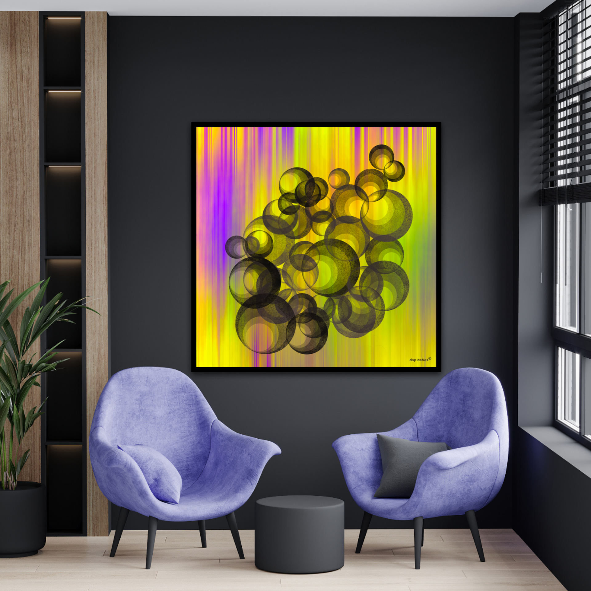 Neon Lines with Bubbles